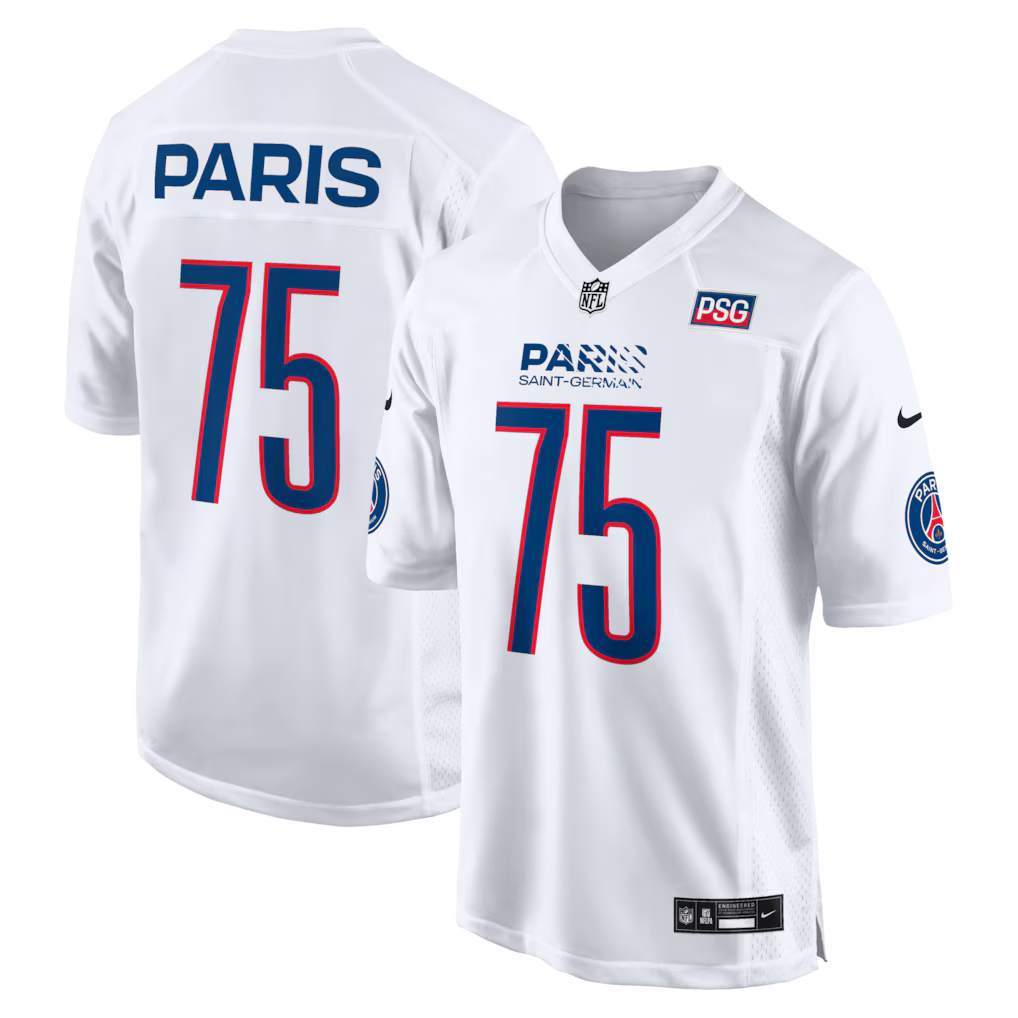Maillot NFL x PSG (Paris Saint-Germain) Edition Paris 75 Game Road - Blanc