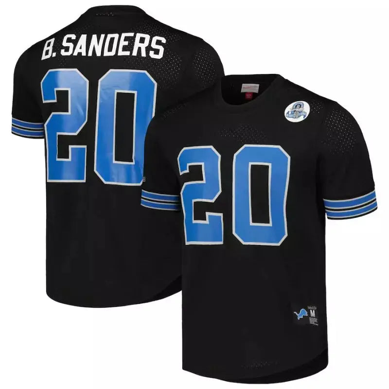 Maillot Vintage Barry Sanders Detroit Lions N&N Mesh Noir - Super-NFL.com