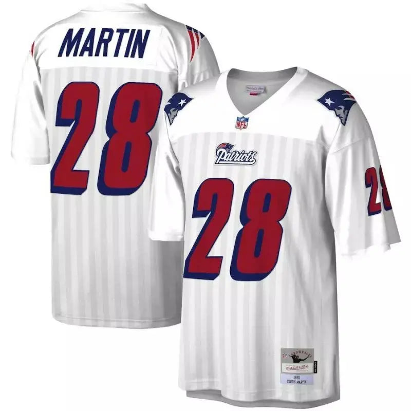Maillot Vintage Curtis Martin New England Patriots 1995 Legacy Retro Blanc - Super-NFL.com