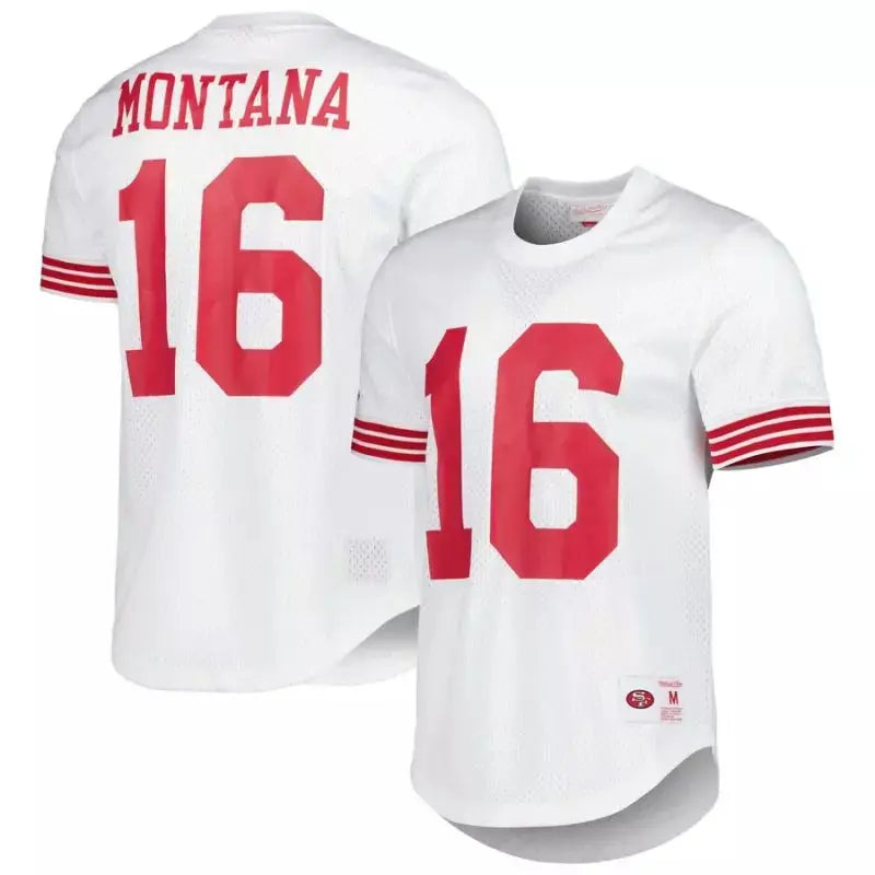 Maillot Vintage Joe Montana San Francisco 49ers Mitchell & Ness N&N Mesh Blanc - Super-NFL.com