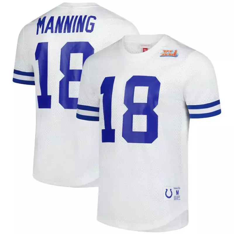 Maillot Vintage Peyton Manning Indianapolis Colt N&N Mesh Retro Blanc - Super-NFL.com