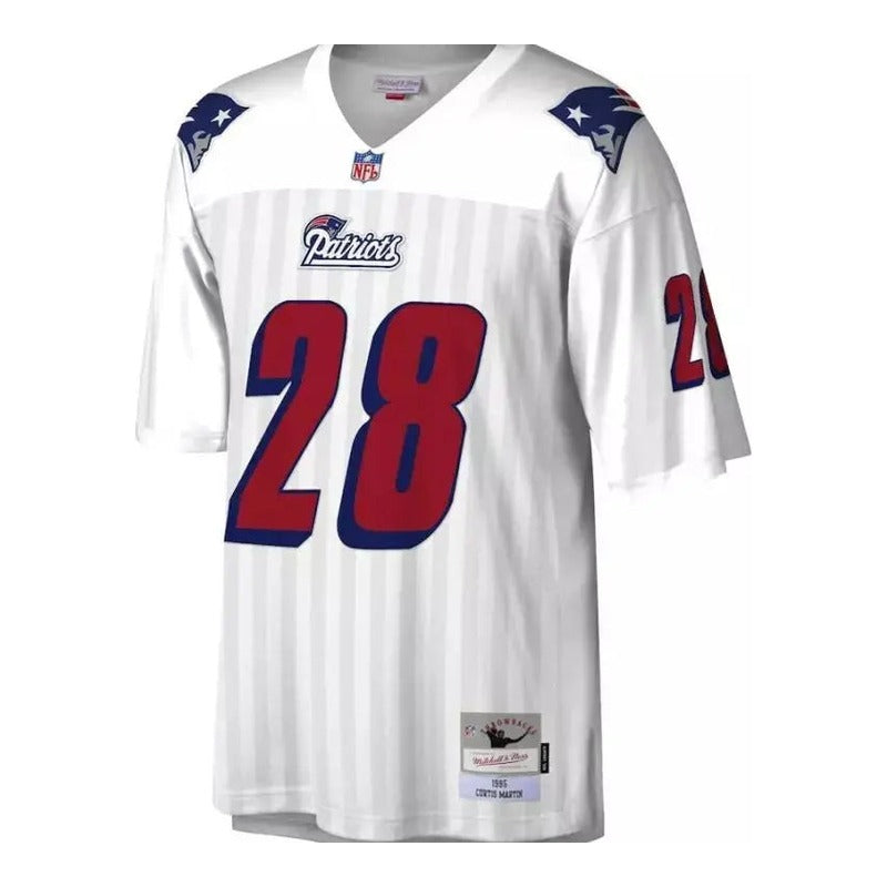 Maillot NFL Vintage Curtis Martin New England Patriots 1995 Legacy Retro Blanc