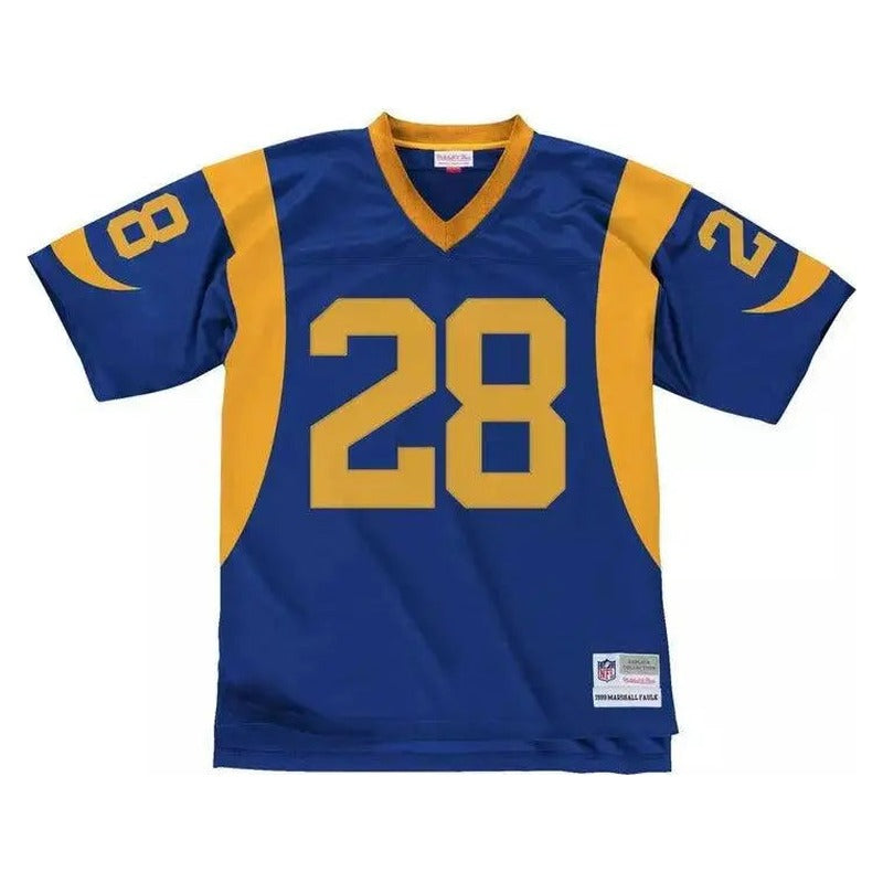 Maillot NFL Vintage Marshall Faulk St. Louis Rams 1999 Legacy Retro Bleu